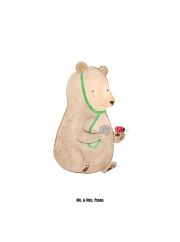 Mr. & Mrs. Panda große trinkflasche Bär Arzt ohne Spruch in Weiß