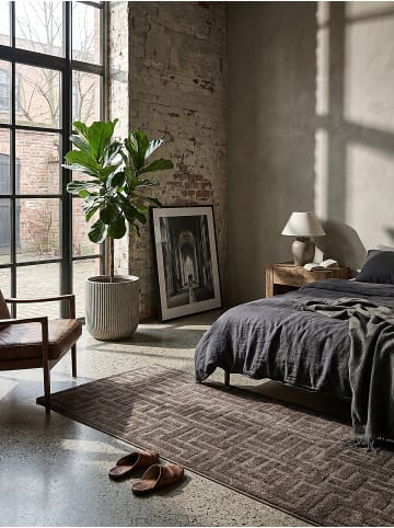 KADIMA DESIGN Teppichläufer Geometrisch pflegeleicht Wohnzimmer Schlafzimmer Flur in Braun