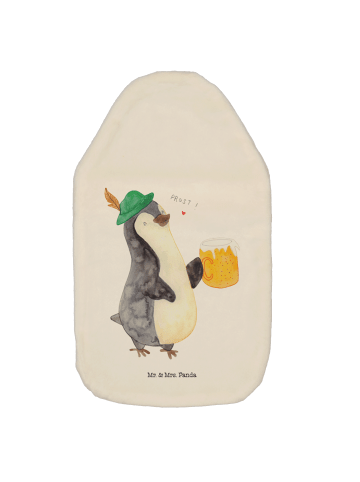Mr. & Mrs. Panda Wärmflasche Pinguin Bier ohne Spruch in Weiß