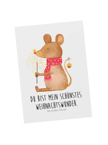 Mr. & Mrs. Panda Wanddeko Maus Weihnachten mit Spruch in Weiß