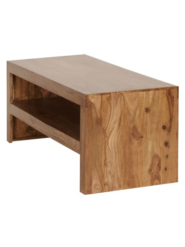 FineBuy Couchtisch "SV43502" in Braun / Sheesham