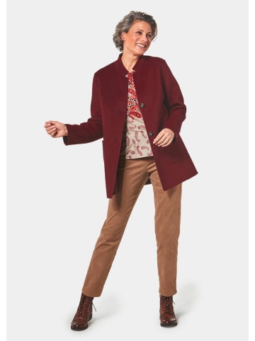 GOLDNER Kurzgröße:  Outdoormantel Moderner Kurzmantel mit Wollanteil in dunkelrot