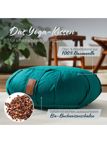 DoYourFitness Yoga-Kissen Ganesh gefüllt Buchweizen dunkelgrün Halbmond grün