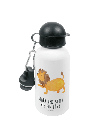 Mr. & Mrs. Panda Kindertrinkflasche Sternzeichen Löwe mit Spruch in Weiß
