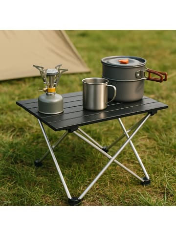 relaxdays Campingtisch in Schwarz - (B)39 x (H)32 x (T)34 cm