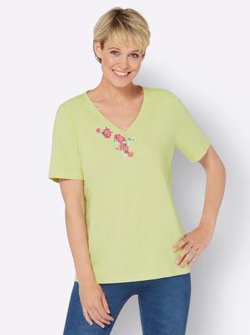 Sieh an! V-Shirt in pistazie-pink