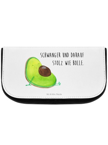 Mr. & Mrs. Panda Kosmetiktasche Avocado Schwangerschaft mit Spruch in Weiß