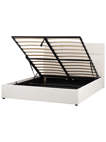 Beliani Doppelbett LAGORD in Weiß/Schwarz - (W) 170 x (H) 84 x (L) 214 cm