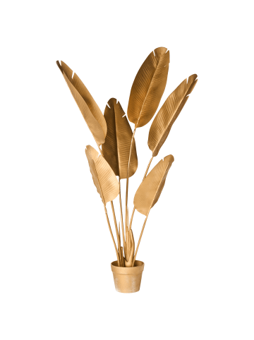 Beliani Kunstpflanze BANANA TREE in Gold - (W) 60 x (H) 123 x (L) 60 cm