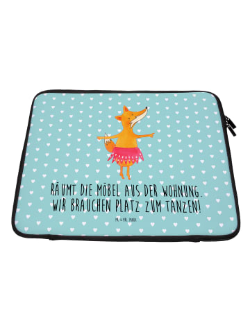 Mr. & Mrs. Panda Laptoptasche Fuchs Ballerina mit Spruch in Türkis Pastell