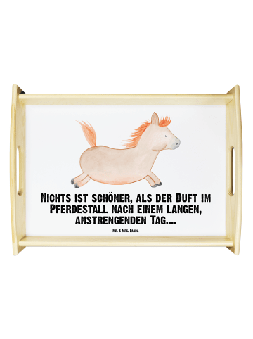 Mr. & Mrs. Panda Tablett Pferd Springen mit Spruch in Weiß