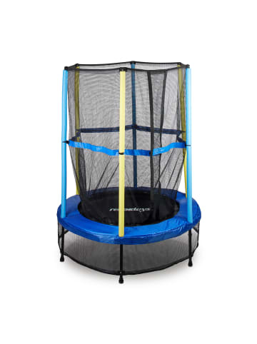 relaxdays Trampolin mit Sicherheitsnetz in Blau-Schwarz-Gelb - Ø 143 cm