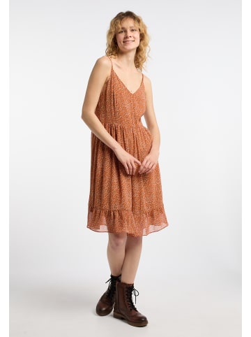 DreiMaster Damen Kleid in Orange Mehrfarbig