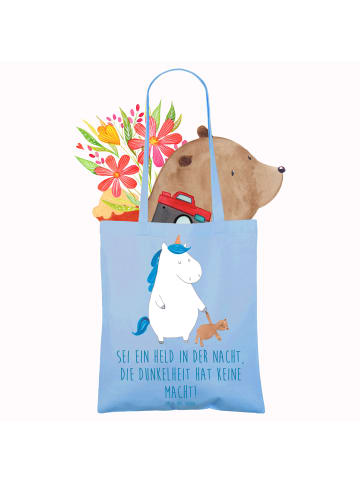 Mr. & Mrs. Panda ToteBag Angst vor Dunkelheit überwinden mit Spruch in Sky Blue