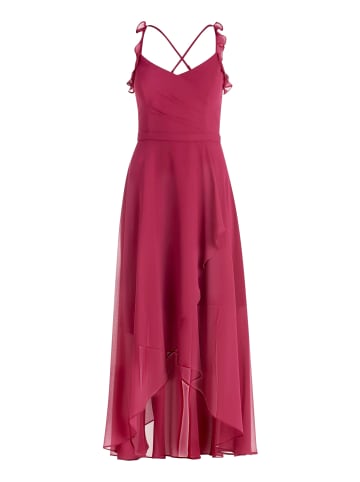 Vera Mont Abendkleid mit Volant in Dark Fuchsia