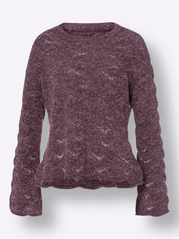 Heine Pullover in burgund-ecru-meliert