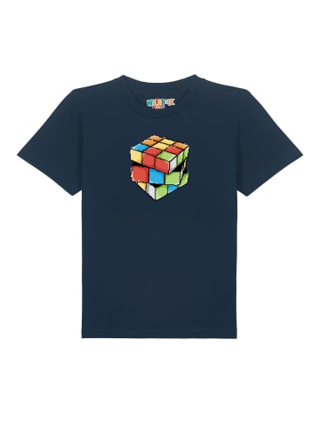 wat? Apparel T-Shirt Pixel Zauberwürfel in Dunkelblau