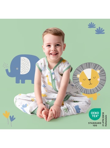 Schlummersack Musselin Schlafsack mit Füßen, 0.5 TOG in Dunkelgrün