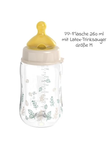 nip PP-Flasche Cherry Green 260 ml + Latex-Trinksauger in beige,motiv