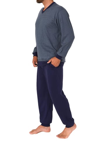 NORMANN Langarm Schlafanzug Bündchen Pyjama - 77851 in grün