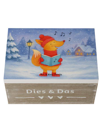 Mr. & Mrs. Panda Holzkiste Fuchs Sänger Design ohne Spruch in Weiß