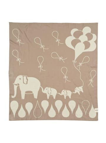 OrganicEra OrganicEra OrganicEra Bio-Trikotstrick-Babydecke, Elefant  (80 x 90 cm) in Beige