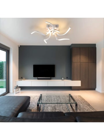 ZMH Deckenleuchte LED in Weiß Dimmbar 48W Wellenförmig Modern Flurlampe L 65CM