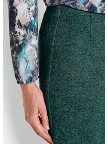 GOLDNER Jerseyhose Elegante Palazzohose VERA in Bouclé in smaragd