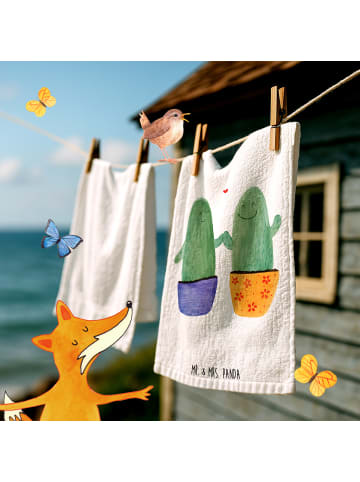 Mr. & Mrs. Panda handtuch gäste wc Kaktus Liebe ohne Spruch in Weiß