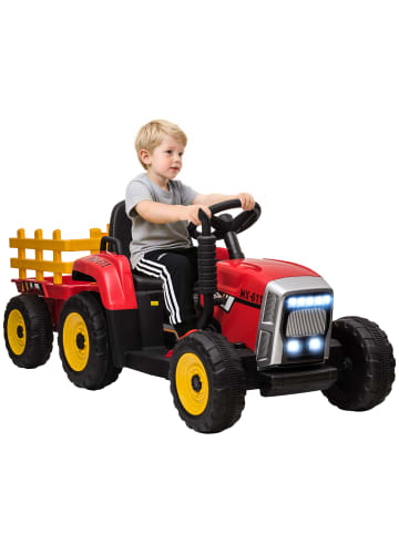 HOMCOM 12V Kinder Aufsitztraktor 3-6 Jahre Rot