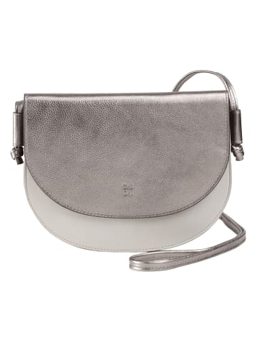 DuDu Umhängetasche Leder 18.5 cm in silver