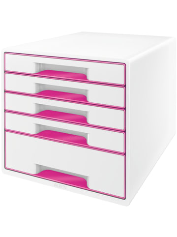 Leitz Schubladenbox Wow Cube 5 Schubladen PS perlweiß/pink