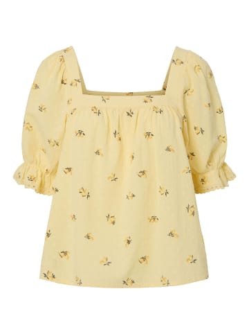 Pieces Bluse mit kurzen Ärmeln in Pale Banana