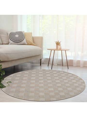 KADIMA DESIGN Teppich Kurzflor Karos Wohnzimmer in Beige