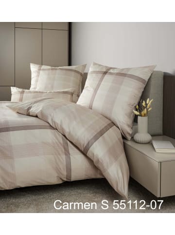 Janine Janine Interlock-Jersey-Bettwäsche Carmen S in braun beige