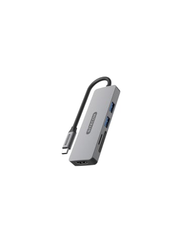 COFI 1453 Sitecom 5-in-1-USB-C-Multiport-Adapter in Grau