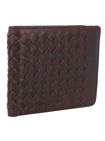 mano Don Luca Geldbörse Leder 13 cm in dunkelbraun