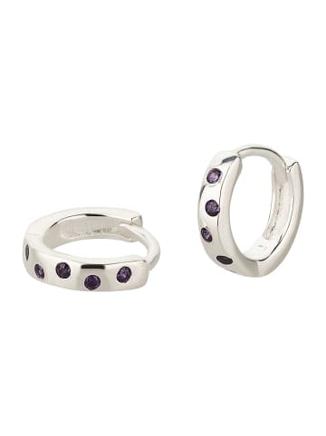 schmuck23 Creolen 925 Silber Zirkonia 0,3 cm x 1,2 cm