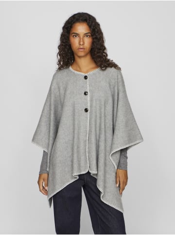 Vila Poncho in Light Grey Melange