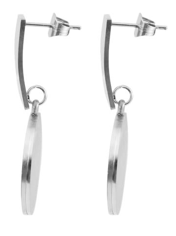 Adeliás Damen Edelstahl Ohrringe Ohrstecker in silber