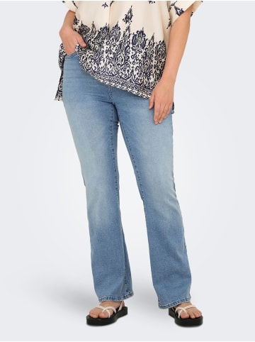 ONLY Carmakoma Flared fit jeans in Light Medium Blue Denim