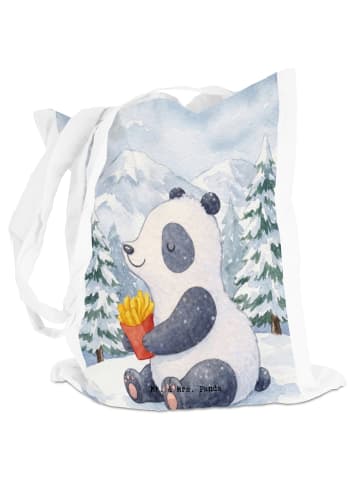 Mr. & Mrs. Panda Shopping Tasche Panda Winter Pommes Design ohne... in Weiß