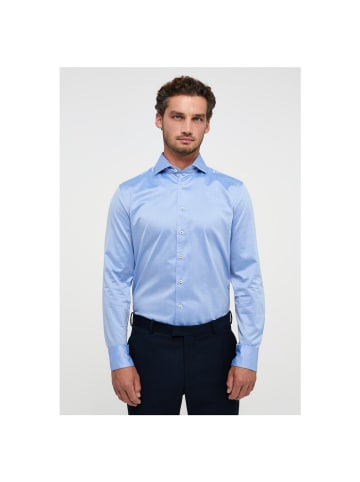 Eterna Langarmhemd in mittelblau