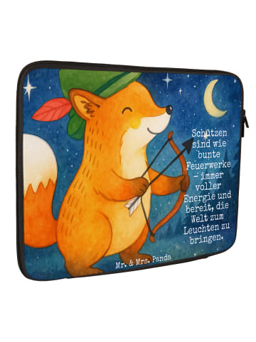 Mr. & Mrs. Panda Laptop Tasche Schütze Astrologie Design mit Spruch in Weiß