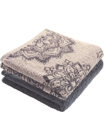 Erwin Müller Frottier, Jacquard Duschtuch 2er-Pack Bühl in mittelgrau