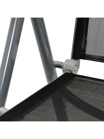 VCM  2er Aluminium Klappstuhl Textilbezug schwarz in Schwarz