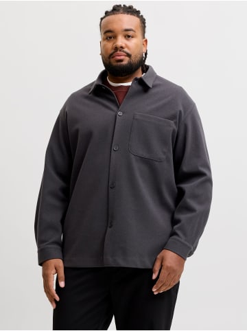 JACK & JONES PLUS Overshirt in Dark Grey Melange