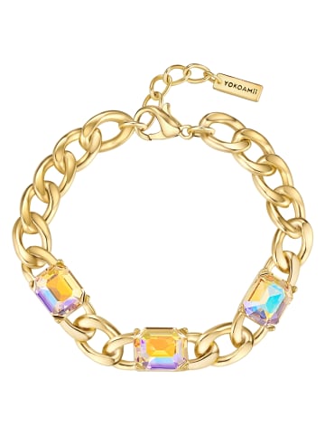 Yokoamii Armband aus Messing mit Glas in gelbgold