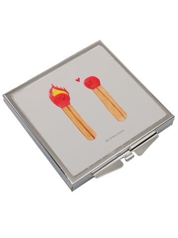 Mr. & Mrs. Panda Handtaschenspiegel quadratisch Streichhölzer oh... in Grau Pastell