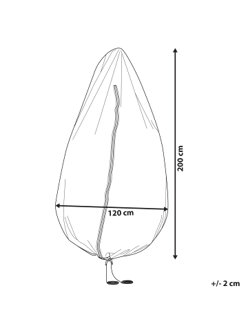 Beliani Regenschutzhülle CHUVA in Grau - (W) 200 x (H) 120 x (L) 120 cm